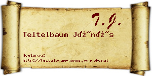 Teitelbaum Jónás névjegykártya